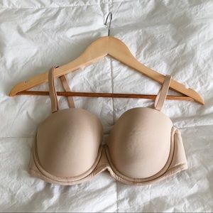 Wacoal Red Carpet Full Busted Nude Strapless Bra 34D With Straps